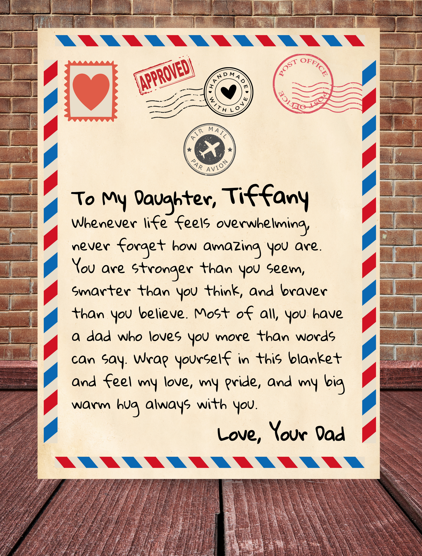 Personalized To My Daughter | Love Dad | Letter Blanket