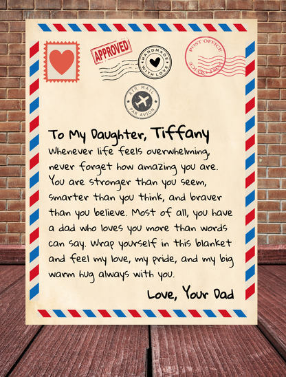 Personalized To My Daughter | Love Dad | Letter Blanket