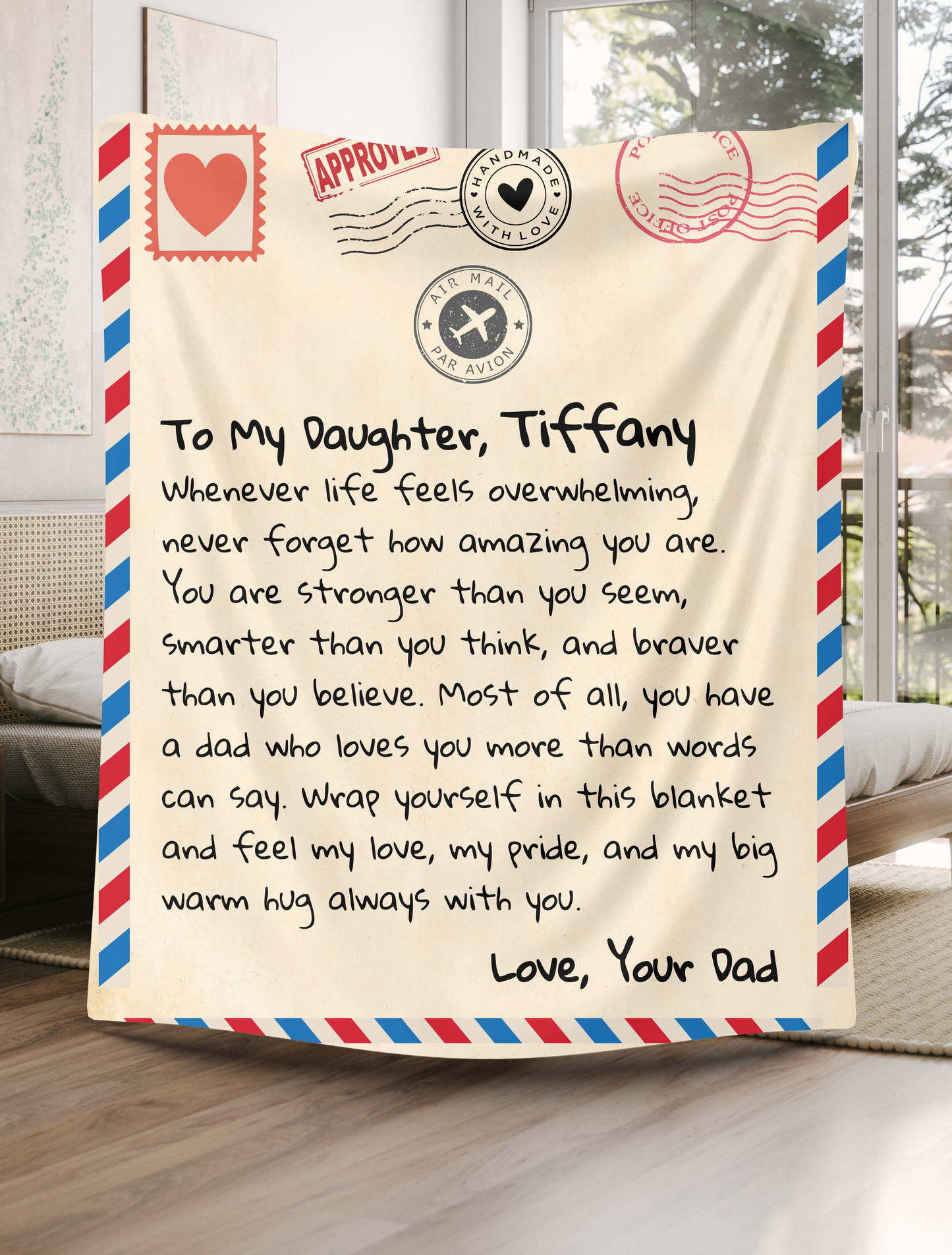 Personalized To My Daughter | Love Dad | Letter Blanket