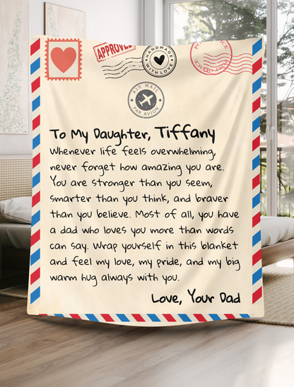 Personalized To My Daughter | Love Dad | Letter Blanket