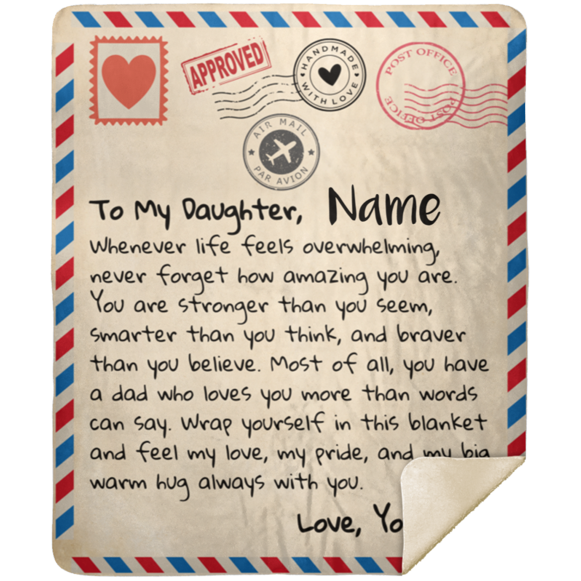 Personalized To My Daughter | Love Dad | Letter Blanket