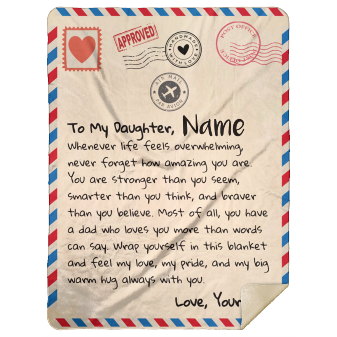 Personalized To My Daughter | Love Dad | Letter Blanket