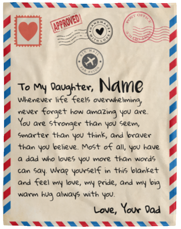 Personalized To My Daughter | Love Dad | Letter Blanket