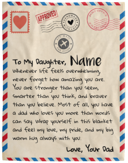 Personalized To My Daughter | Love Dad | Letter Blanket