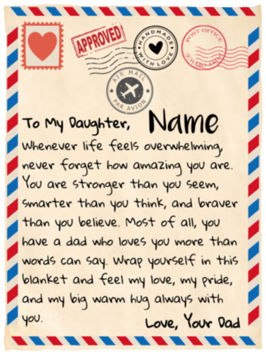Personalized To My Daughter | Love Dad | Letter Blanket