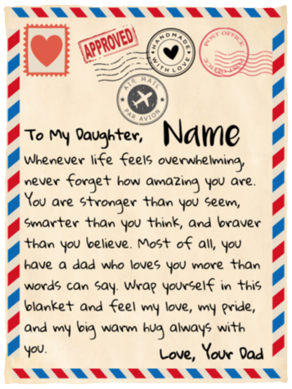 Personalized To My Daughter | Love Dad | Letter Blanket