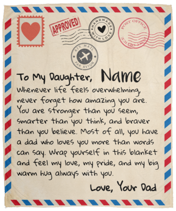 Personalized To My Daughter | Love Dad | Letter Blanket