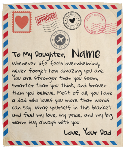 Personalized To My Daughter | Love Dad | Letter Blanket