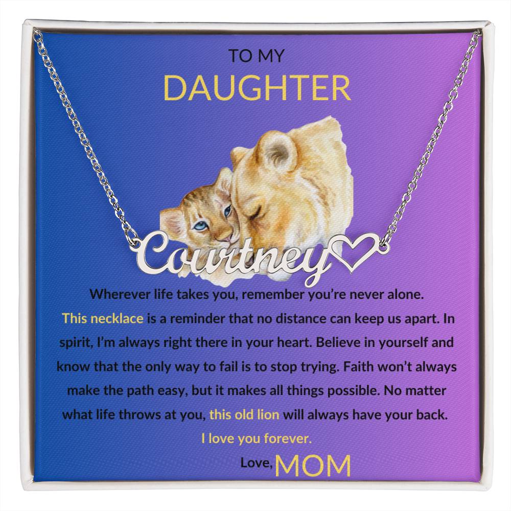 TO MY DAUGHTER PERSONALIZED HEART NAME NECKLACE