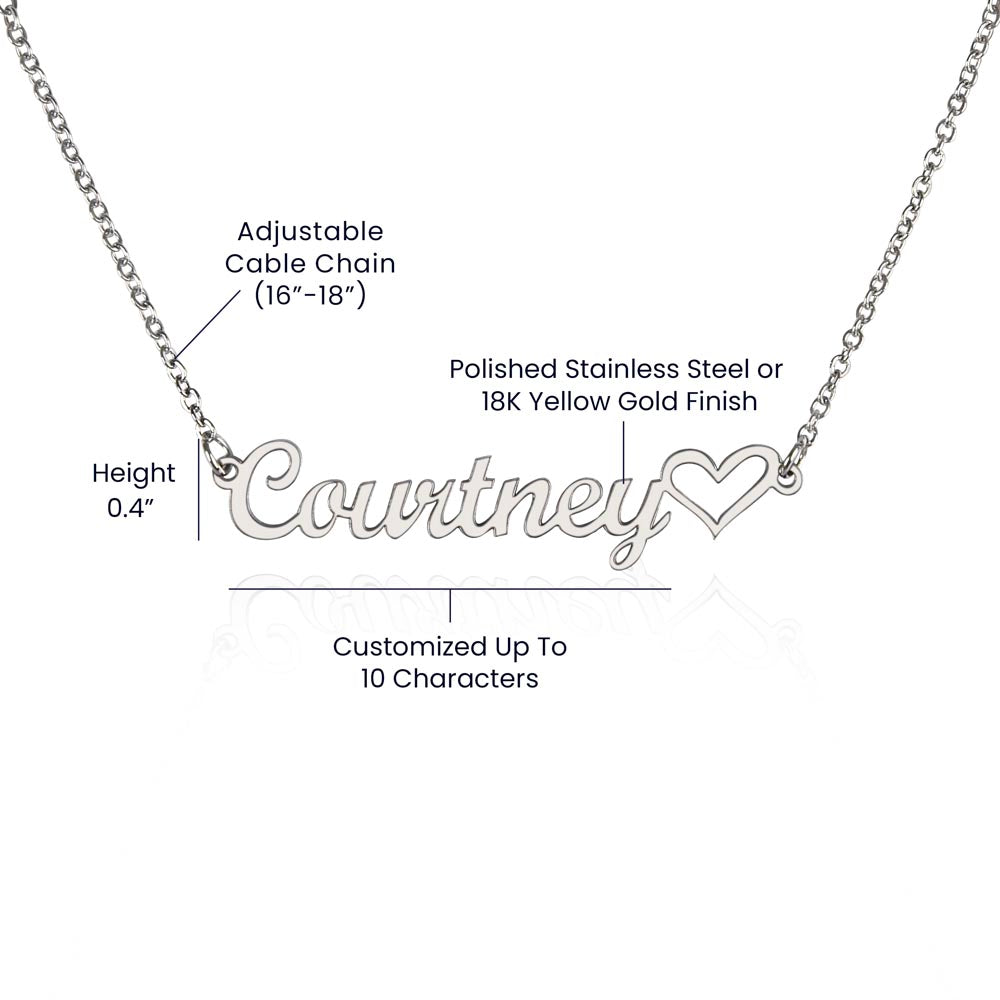 TO MY DAUGHTER PERSONALIZED HEART NAME NECKLACE