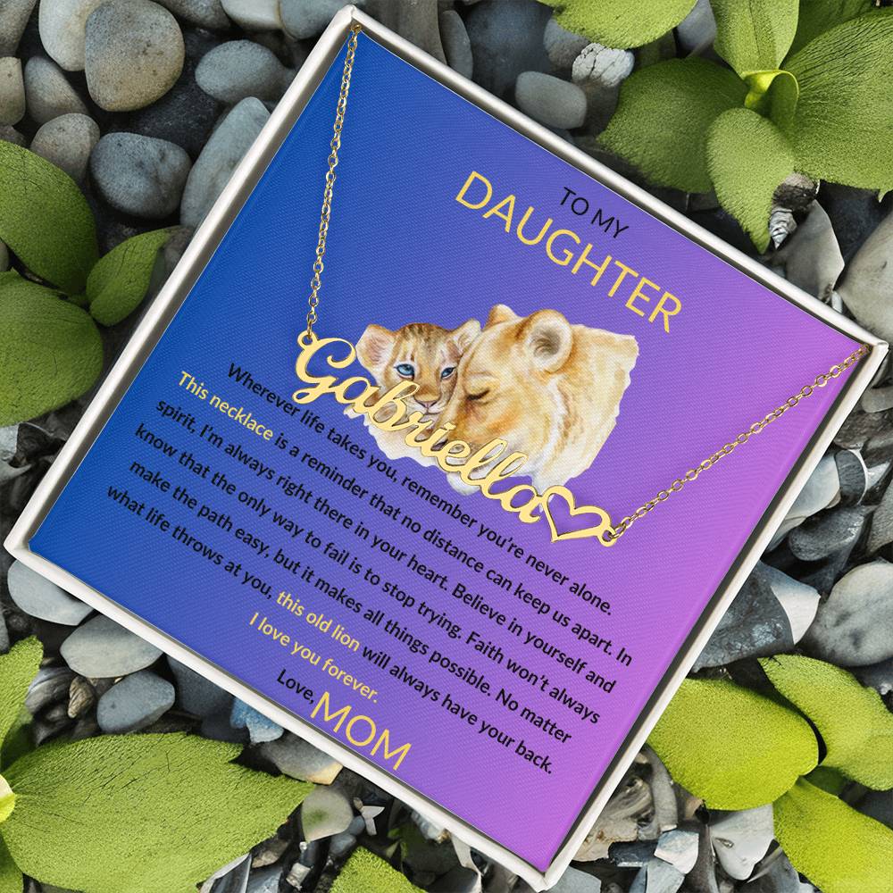 TO MY DAUGHTER PERSONALIZED HEART NAME NECKLACE