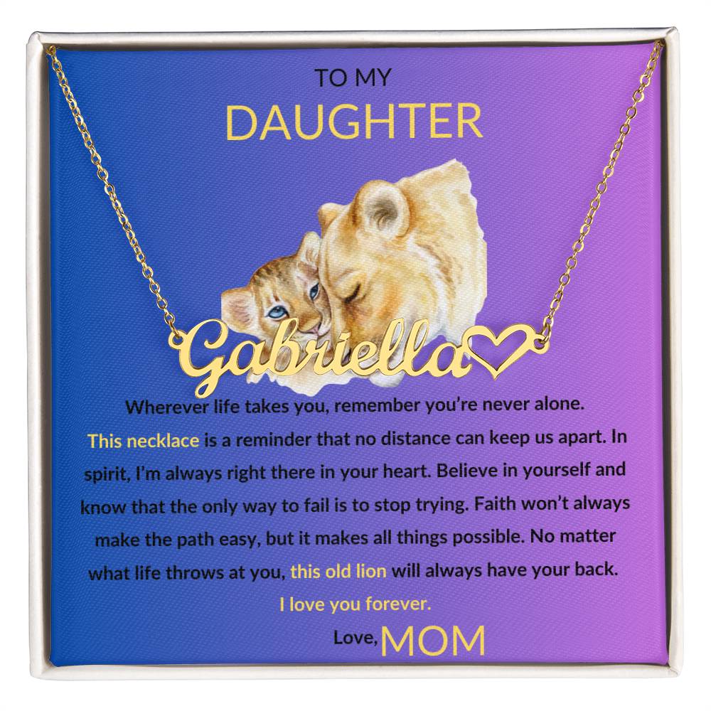 TO MY DAUGHTER PERSONALIZED HEART NAME NECKLACE
