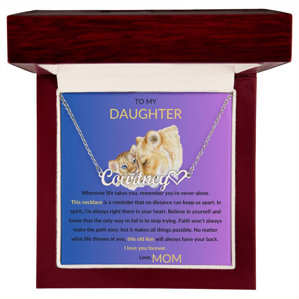 TO MY DAUGHTER PERSONALIZED HEART NAME NECKLACE