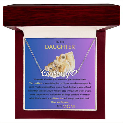 TO MY DAUGHTER PERSONALIZED HEART NAME NECKLACE