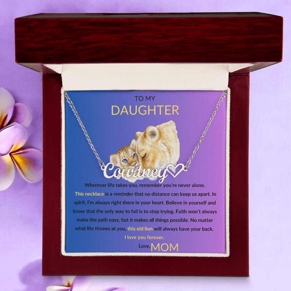 TO MY DAUGHTER PERSONALIZED HEART NAME NECKLACE