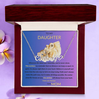 TO MY DAUGHTER PERSONALIZED HEART NAME NECKLACE
