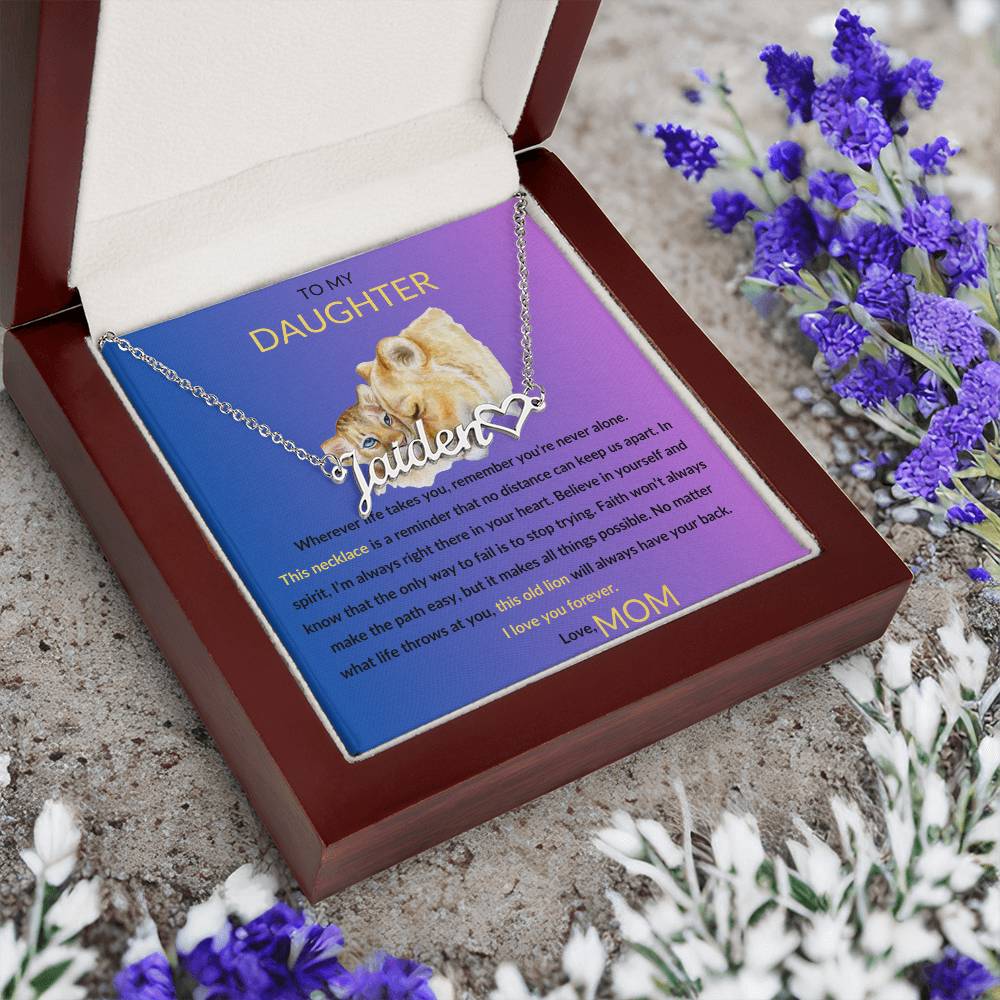 TO MY DAUGHTER PERSONALIZED HEART NAME NECKLACE