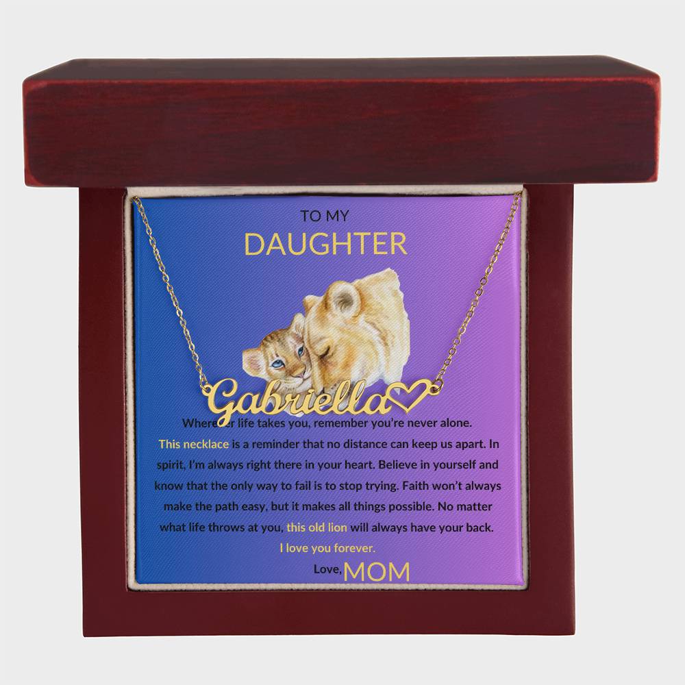 TO MY DAUGHTER PERSONALIZED HEART NAME NECKLACE