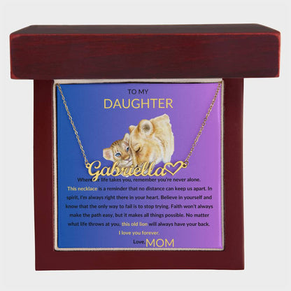 TO MY DAUGHTER PERSONALIZED HEART NAME NECKLACE