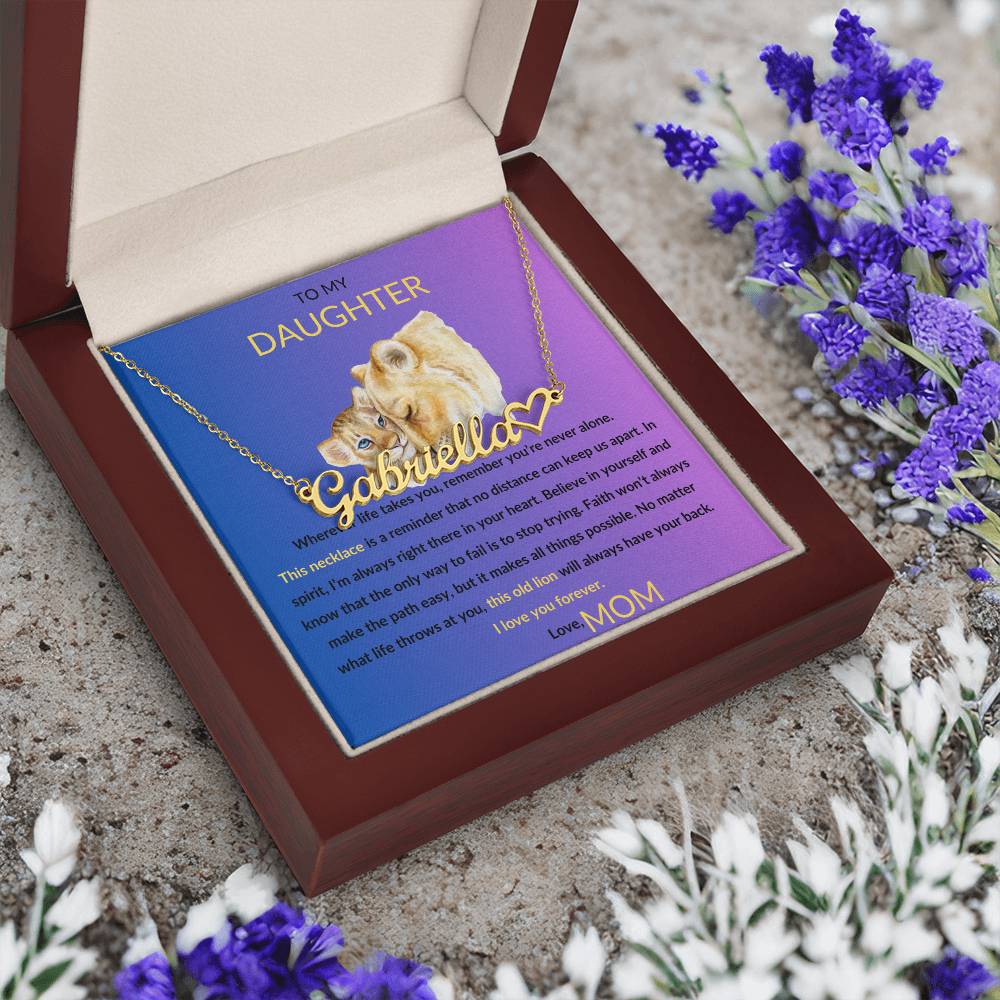 TO MY DAUGHTER PERSONALIZED HEART NAME NECKLACE